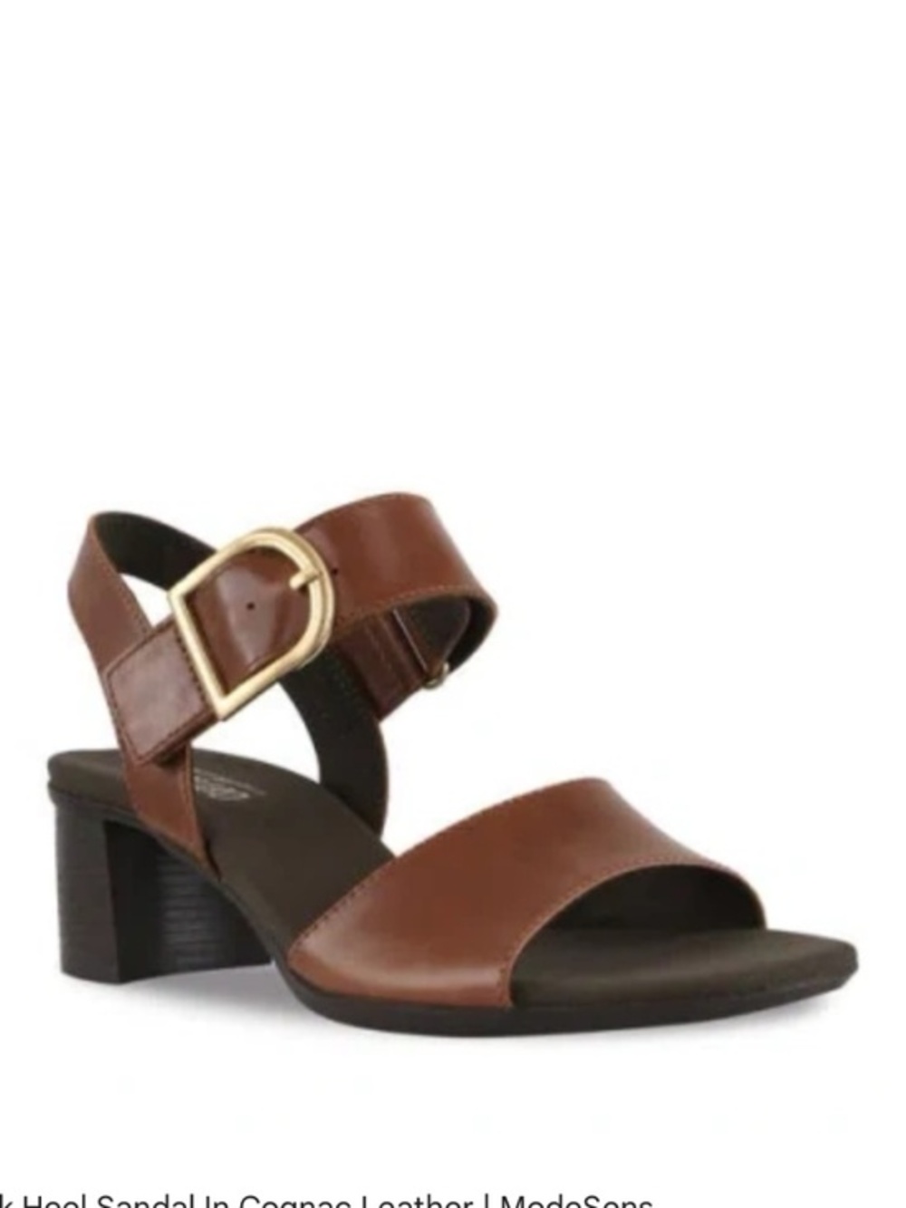 MUNRO Neeta Block Heel Sandal In Cognac Leather